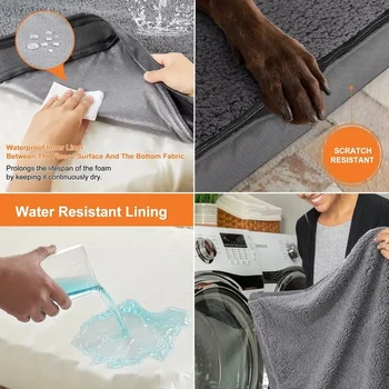 Dog Bed for Extra Large Dogs Waterproof Thick Dog Beds Big Orthopedic Dog Beds with Removable Double Layer Washable 4