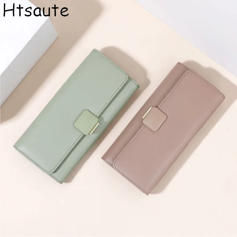 

Women Long Wallet Cute Solid Color Pattern Design Girls Zipper Coin Purse Ladies ID & Credit Card Holder PU Small Clutch Bag