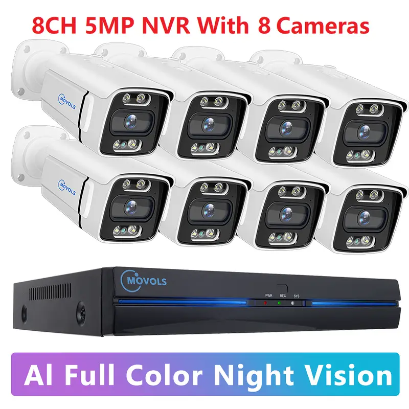 MOVOLS 8CH 5MP 8MP POE Security Camera System Two Way Audio 8MP NVR Kit CCTV Outdoor IP Camera H.265 P2P Video Surveillance Set - Image 10