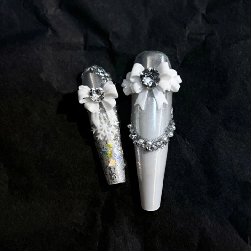 1개 3D 리본 보우노트 실리콘 네일 몰드 매니큐어 조각 템플릿 소프트 스탬핑 플레이트 DIY 매니큐어 아트 몰드 도구 장식