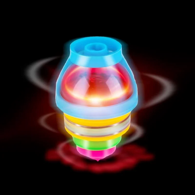 Hot 1Pcs Spinning Top Flash Luminous Spinning Tops Toy Colorful Top Ejection Toy Flashing Led Gyroscope Children Classic Toys - 2