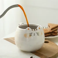 1pc cute ceramic cup, cat shaped mug, 380ml/13oz milk, coffee, and water cups 4