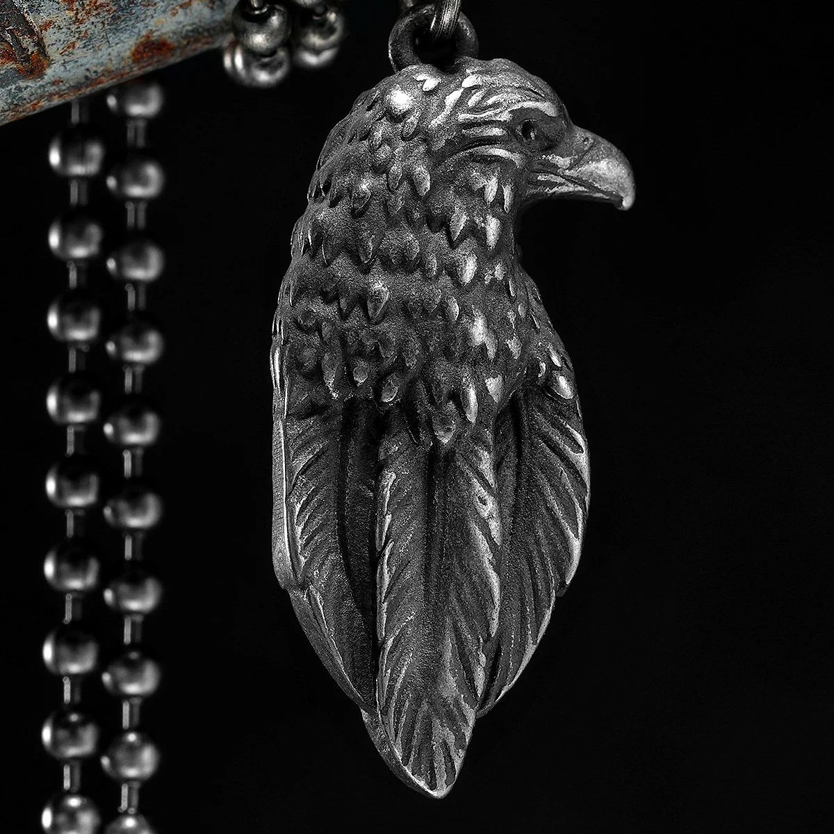 Retro Eagle Pendant Men Feather Necklace 316L Stainless Steel Chain Punk Rock Jewelry for Male Biker Gift Accessories Wholesale