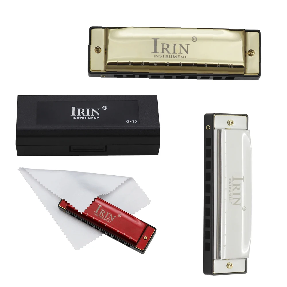 Chromatic harmonica diatonic harmonica 10 holes 20 G tone with case jazz band mouth organ for children adults beginners