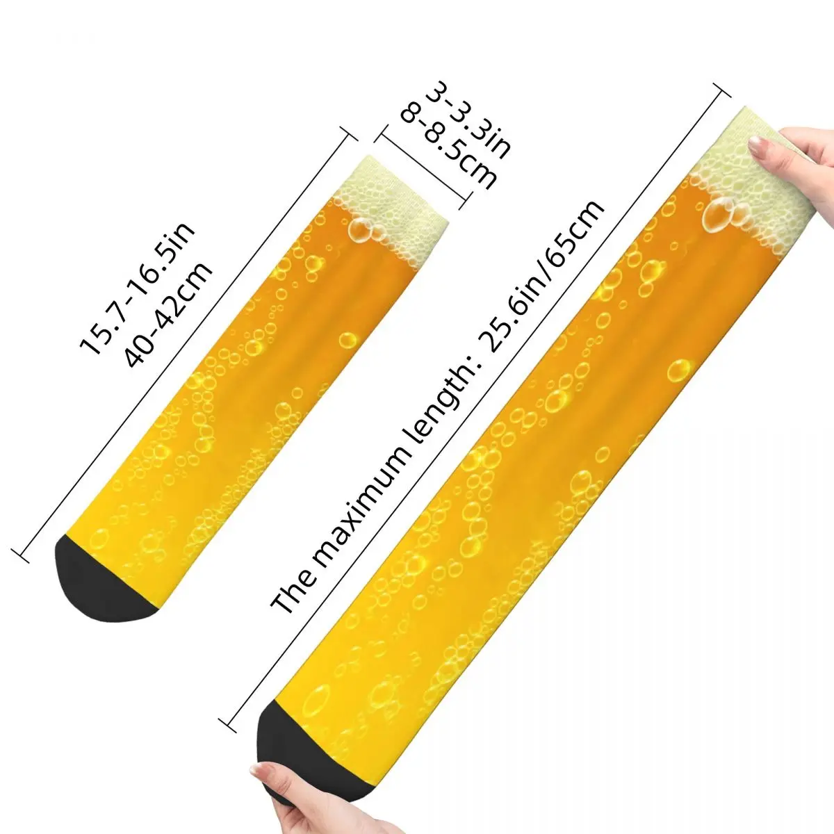 남자를위한 재미 있은 미친 양말 재미 있은 맥주 질감 힙합 빈티지 원활한 패턴 인쇄 된 소년 승무원 양말 캐주얼 선물