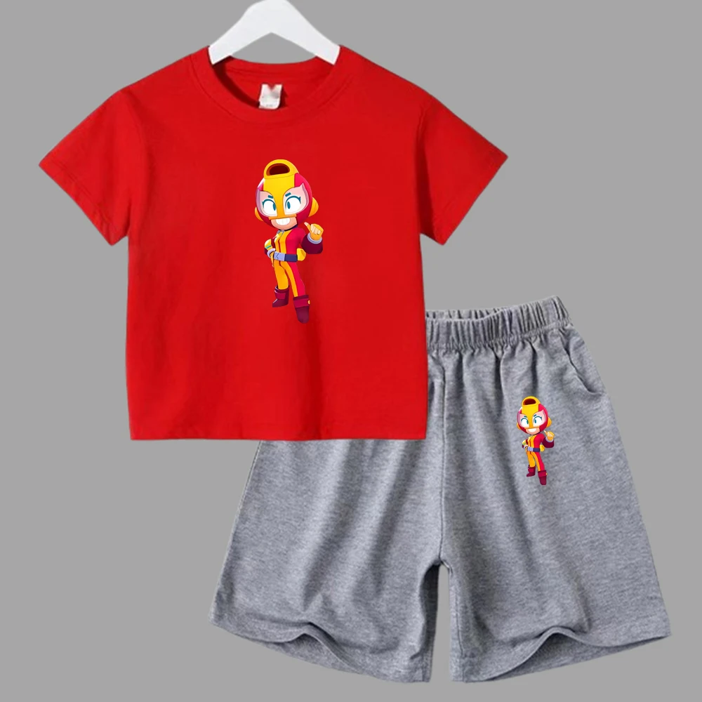 thumbnail image 1 of Juego de verano para niños, lucha, anime, cosplay, traje para niños y adolescentes, ropa de calle, camiseta de manga corta y pantalones cortos, conjunto deportivo de 2 piezas, trajes sueltos, 1 of 5