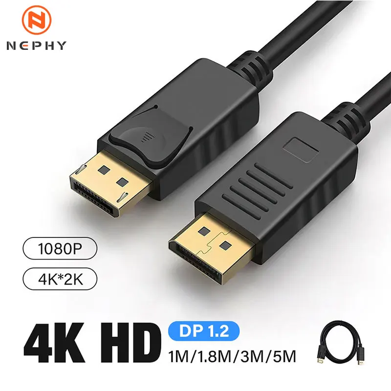 Premium DisplayPort 1.2 Cable - 4K Ultra HD, 144Hz, High-Speed 21.6Gbps (Available in 1m, 3m, 5m)