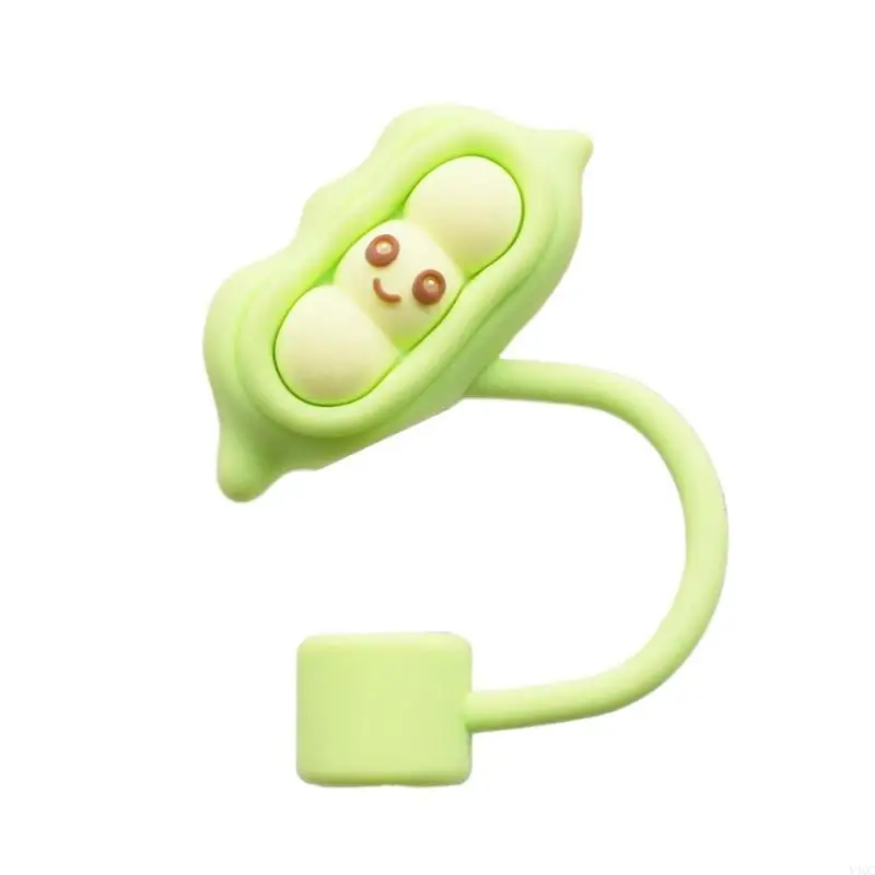 Lovely Silicone Straw Caps Dust Proof Fun Silicone Straw Caps Decorative Cartoon Pattern Covers For Iced Coffee Y4QC