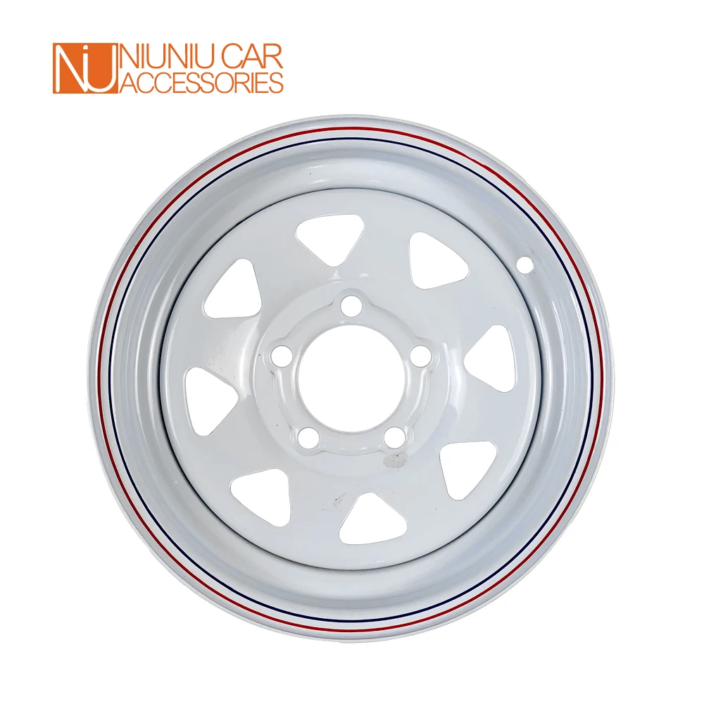 15 Inch X 6J White Spoke Trailer Rim 5 -114.3 Car Bolt Pattern Caravan Boat RV Parts Accessories