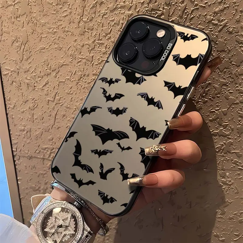 Sleek Black Bat Shockproof Matte Phone Case - Full Screen Protection
