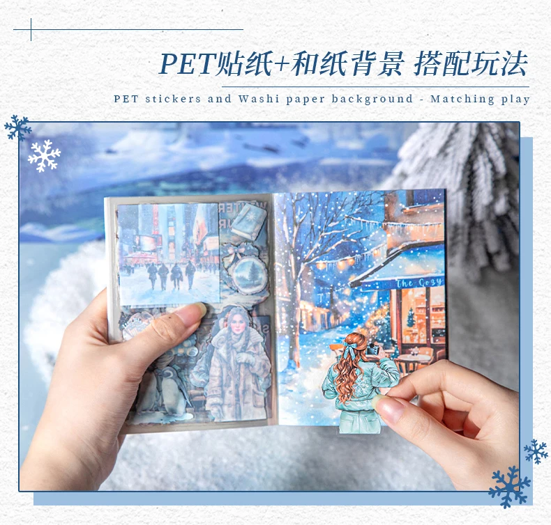 20 Stück Schneeland Fantasy Winter Thema Aufkleber Buch verschneite Atmosphäre Szene Materialien Planer Tagebuch Album Collage Dekor Mr.Paper – Detail 3