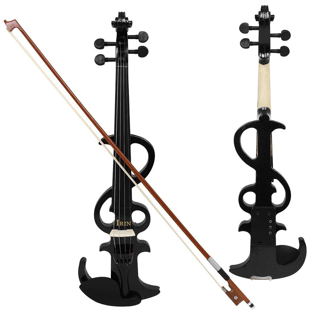Electric Violin 4/4 Full-Size Silent Violin Set Solid Maple Metal Electronic for Beginners Adults Practice Grade Exam