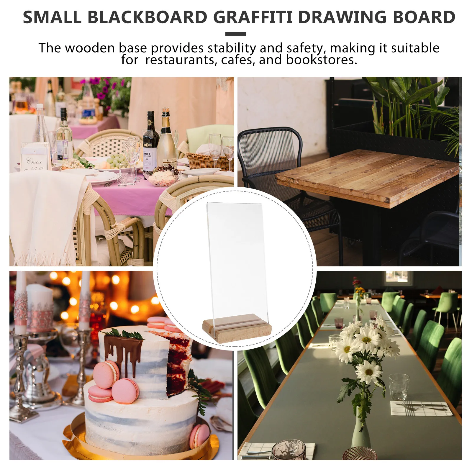 1세트 아크릴 사인 홀더 투명 디스플레이 스탠드 (메뉴, 전단지, 브로셔, 레스토랑, 카페, 사무실, 테이블탑, 가격표시용)