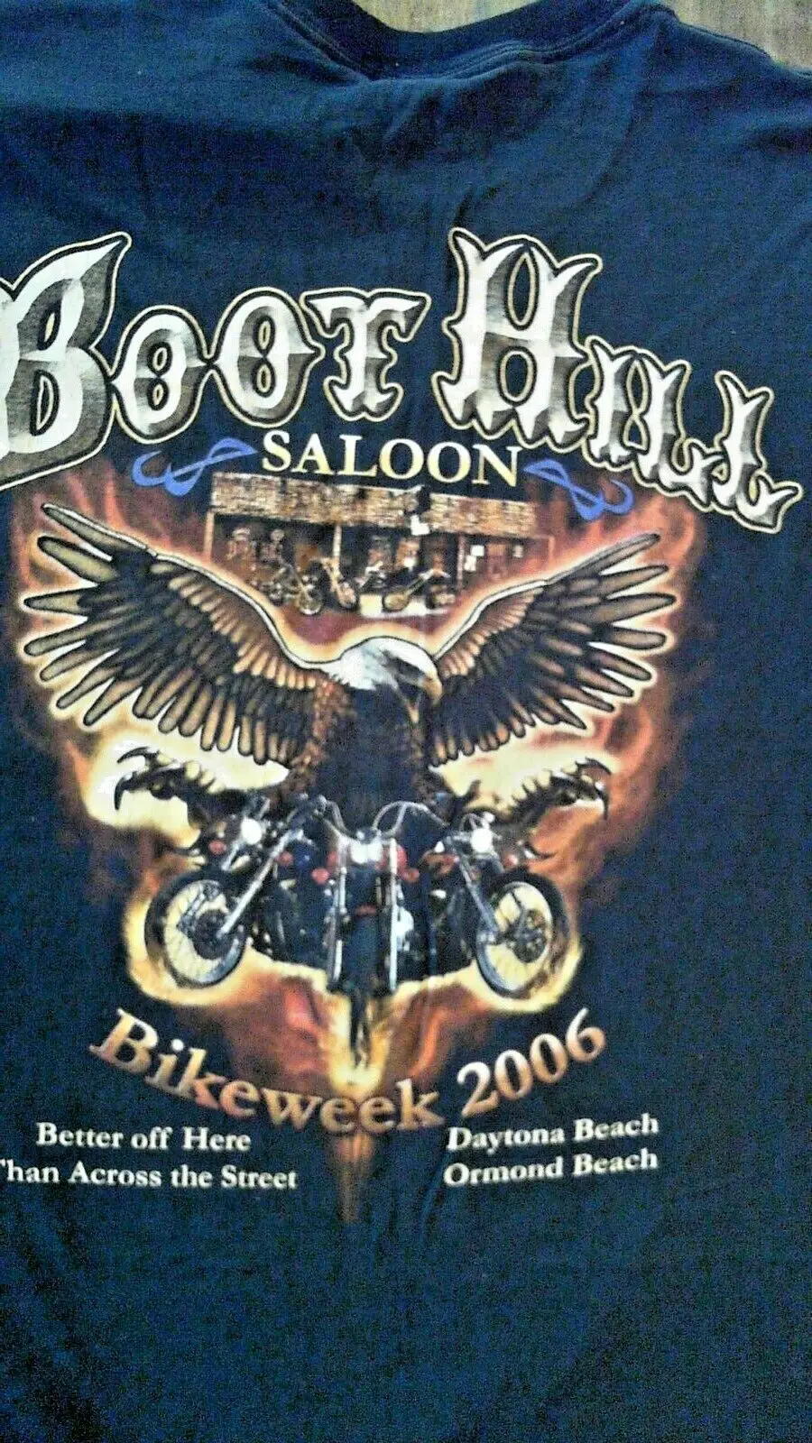 2006 Boot Hill Saloon Bike Week T-Shirt Nera Daytona Beach Fl Bar Taglia M