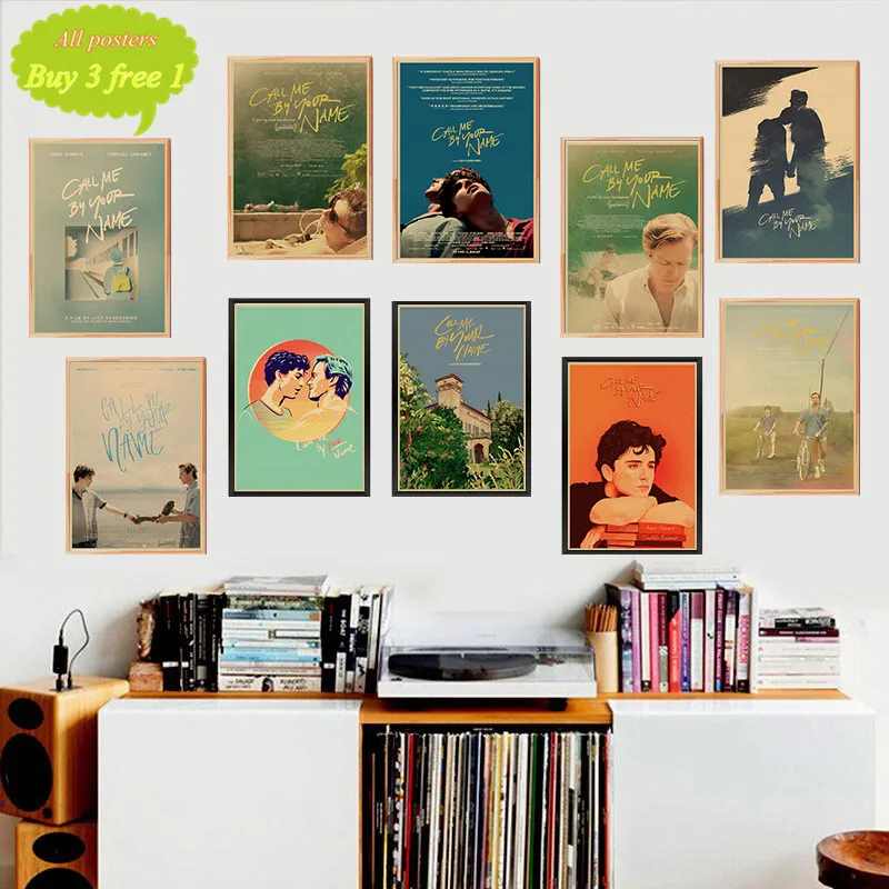 Call me by your name Retro Kraft Paper Poster Bar Cafe High quality Printing Drawing core Decorative Painting