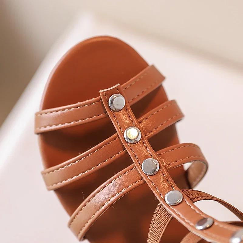 Sandalias Child Sandals Summer New Girl Roman Sandals Soft Sole Kid Princess Shoe Mid Size Big Girl Shoe Kid Shoe Cool Boot ンダル 4