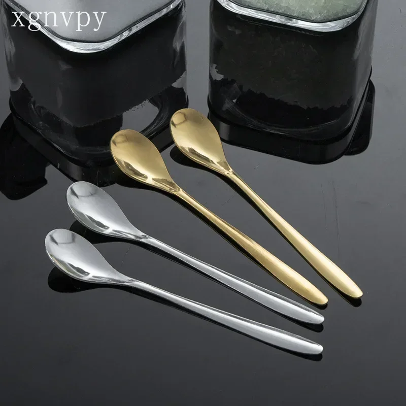 xgnvpy Stainless Steel Dessert Spoon Nordic Gold Mixing Hand Ceremony Utensil Furniture Accessory Essential Decorating Tool
