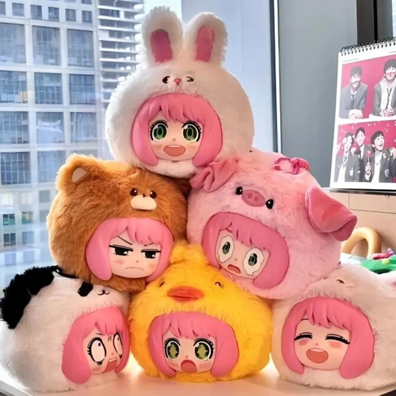 New Spy Family The Animal Party Series Anya Forger Figures Vinyl Plush Figure Surprise Blind Box Keychain Doll Collectible Gift