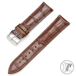 Universal Genuine Leather Quick Release Watch Band Strap - Premium Cowhide Bracelet - 18mm (Dark Brown)