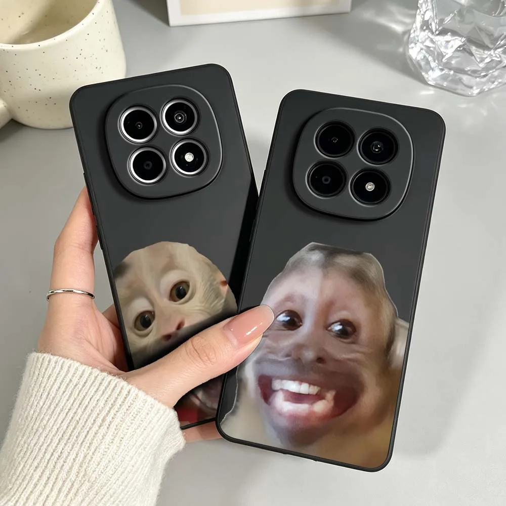 Creative Monkey Pattern Black Soft Phone Case