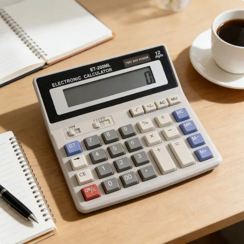 학생용 책상 계산기 대형 12자리 디스플레이 기본 계산기 데스크탑 큰 버튼 사무실 작업 가정 및 학교용