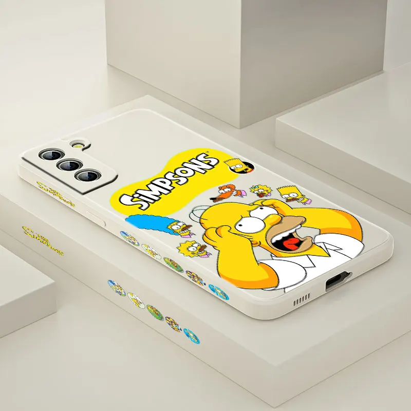 

The Simpsons Funny Family For Samsung Galaxy S21 S20 S10 Note 20 Ultra Plus Pro FE Lite Liquid Left Phone Case Fundas Coque Capa