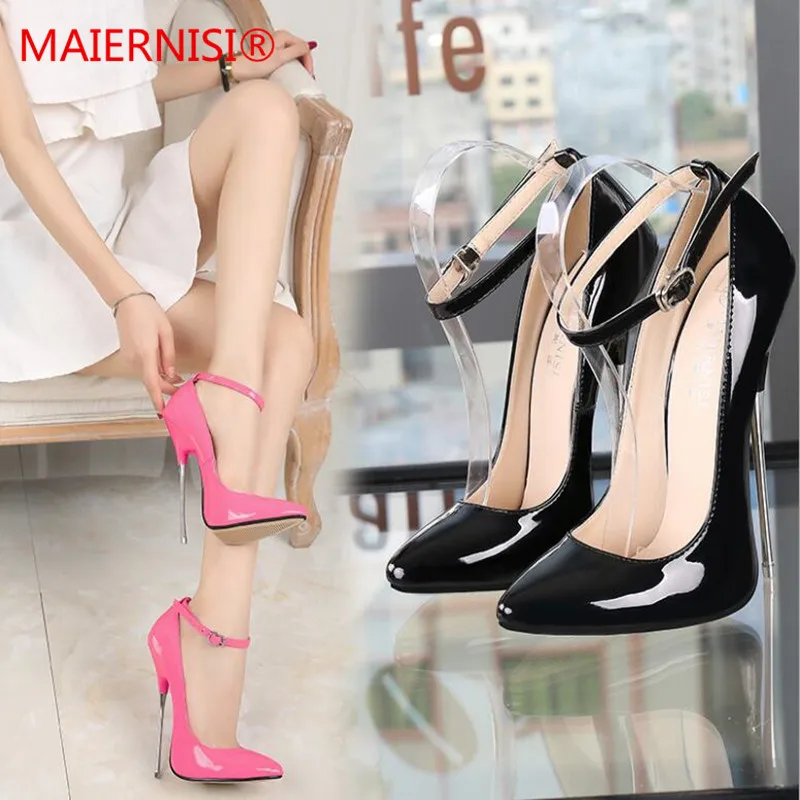 

Brand Shoes Woman High Heels Ladies Shoes metal 16CM Heels Pumps Women Shoes High Heels Sexy Black RED Wedding Shoes Stiletto