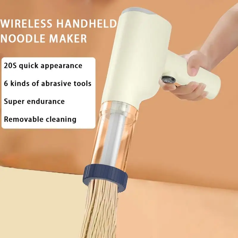 Handheld Electric Noodle Machine Cordless Noodle Press Automatic Pasta Maker with 6 Moulds Kitchen Smart Maker