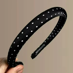 Chic Polka Dot Hair Hoop Headband - Fashionable Accessory (Black - 1pc)