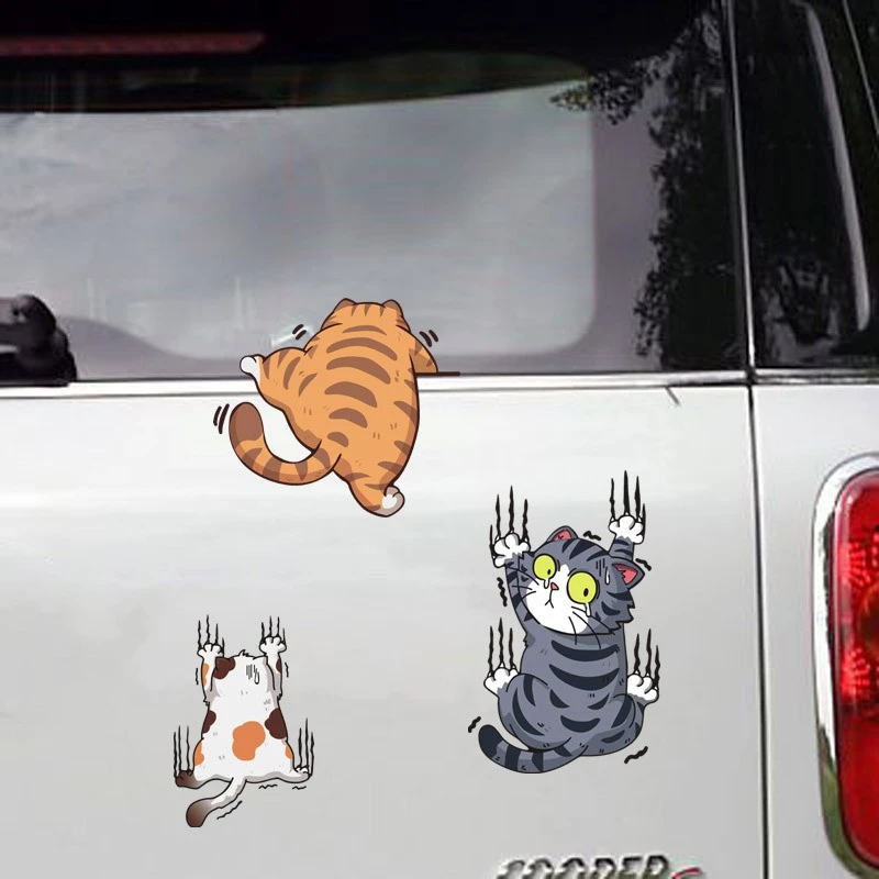 Reflective Personalityfun Scratch Pet Cat Car Sticker