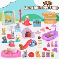 Cute Toy Dog Set Children Game Play House Toy Parent-child Interaction Leisure Time Toys Mini Puppy House Cattery Toys Set Gifts 1