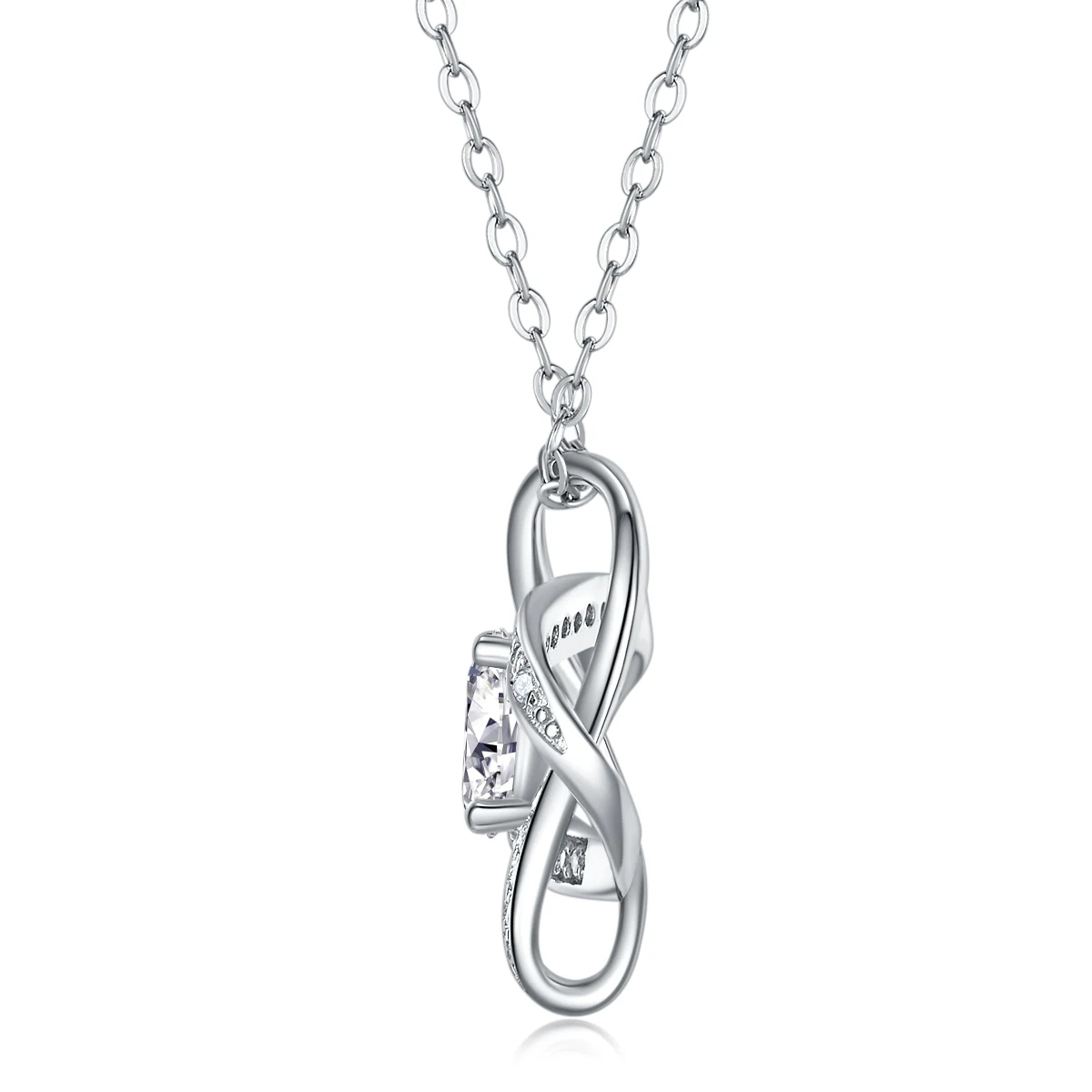 JIUZUAN Floral Moissanite Necklace S925 18K Gold Plated Hypoallergenic, nickel free, sparkling gemstone jewelry With certificate 3