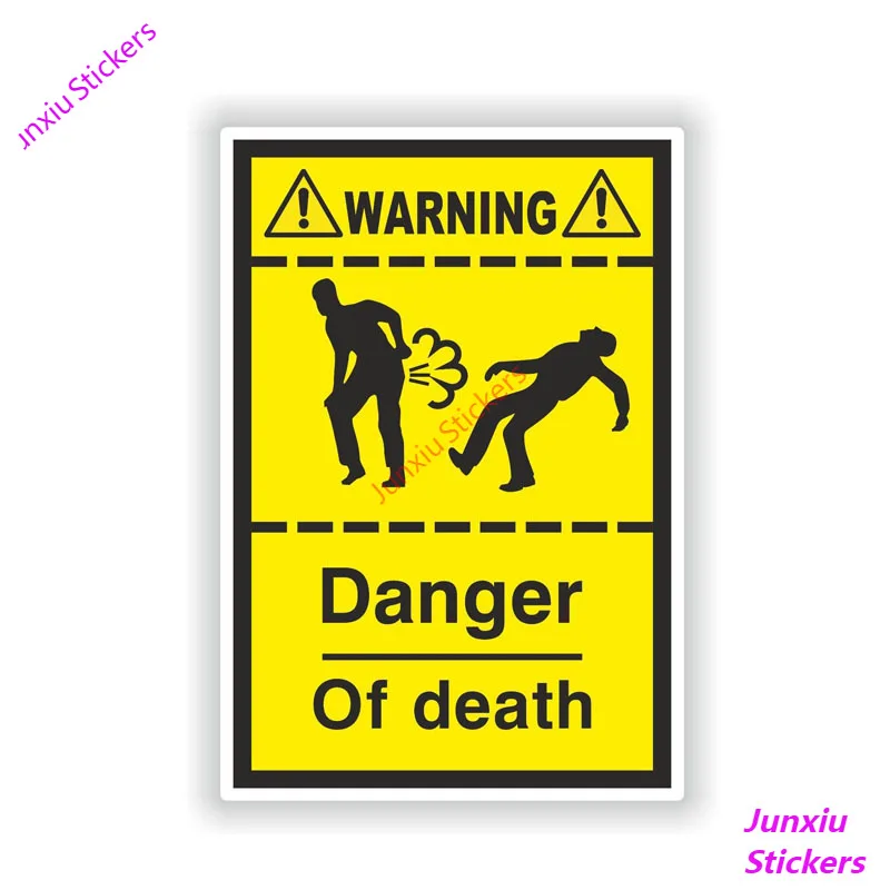

Warning Danger of Death Fart Bike Helmet Car Sticker and Decal Bumper Window Cover Scratches Decoration Car Accessories KK13*9cm