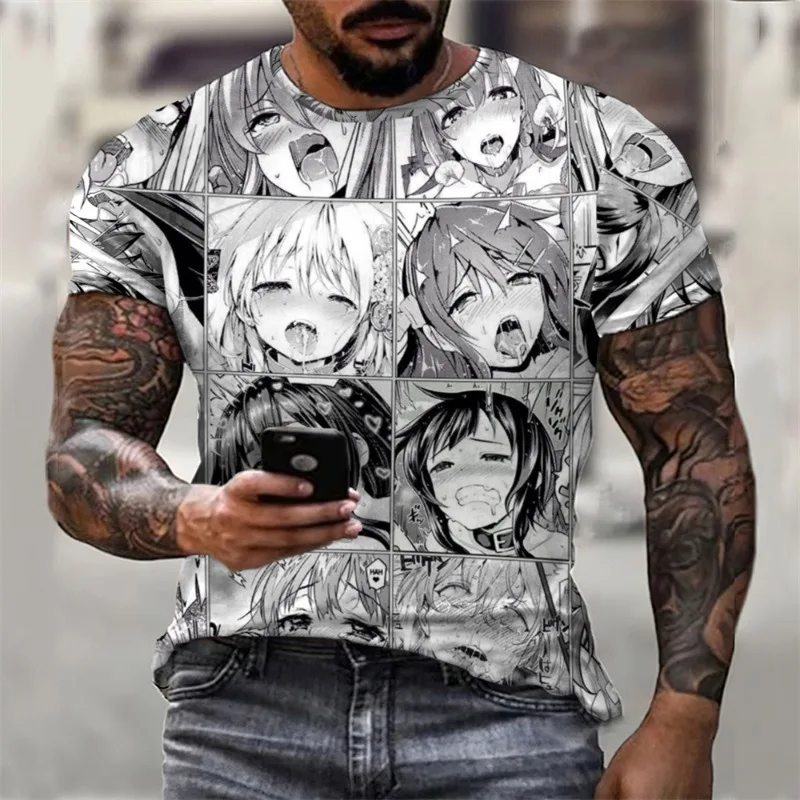 T shirt Anime Ahegao T shirt Hip Hop 