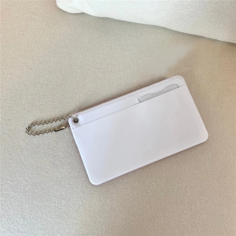 INS Cute Photocard Holder Heart Hollow Card Protective Sleeve With Chain Pendant Cute Cartoon Printed Idol Photo Sleeves