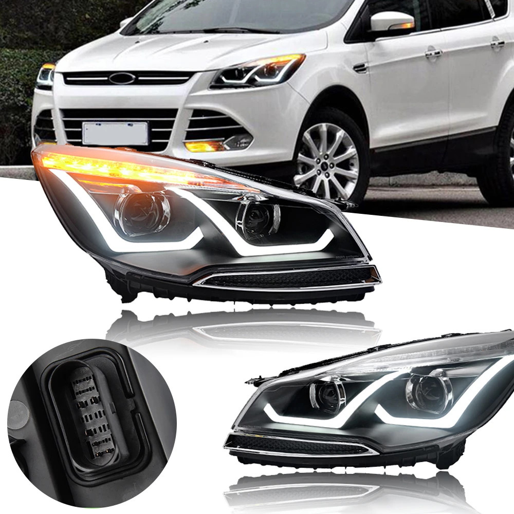 Headlight For Ford Kuga Led Headlights 2014-2016 Escape Head Lamp Car  Styling Drl Signal Projector Lens Automotive Accessorie - Car Light  Assembly - AliExpress