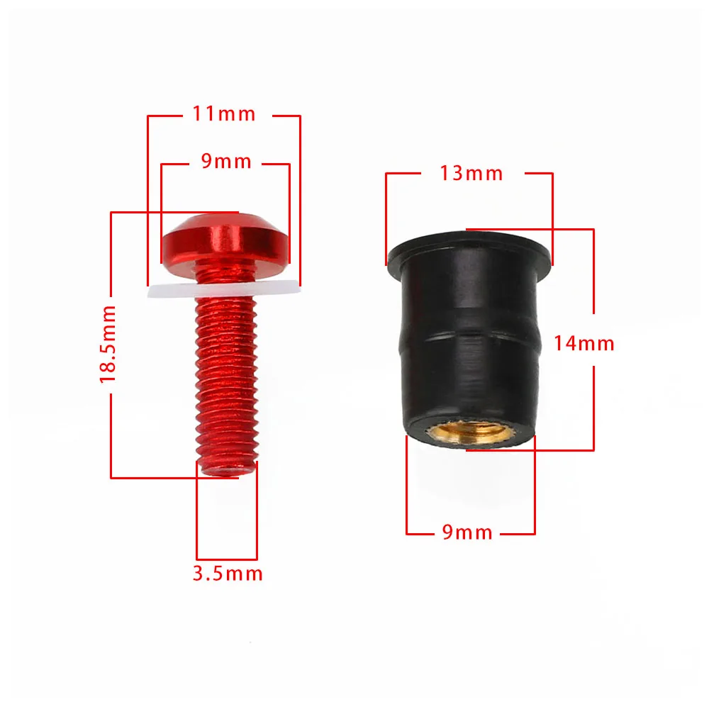 10 Pieces 5MM Motorcycle Windshield Bolt Windscreen Mounting Screw Kit For MOTO GUZZI V7 Racer 2011 2012 2013 2014 2015