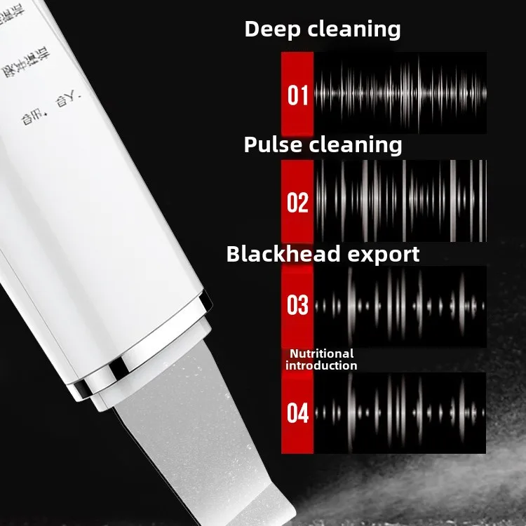Ultrasonic Skin Scrubber Peeling Blackhead Remover Deep Face Cleaning Ultrasonic Ion Acne Pore Cleaner Facial Shovel Scrubber