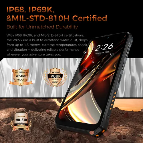 OUKITEL WP53 PRO 11000mAh Battery Rugged Smartphone, 24GB+256GB Cell Phone, Android 15 NFC 50MP Main Camera Mobile Phone - Image 6