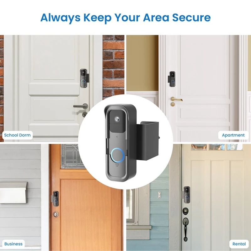 A01F-Anti-Theft Doorbell Mount No Drill Bracket Holder For Blink Video Doorbell,Not Block Doorbell Motion Sensor Camera Mount