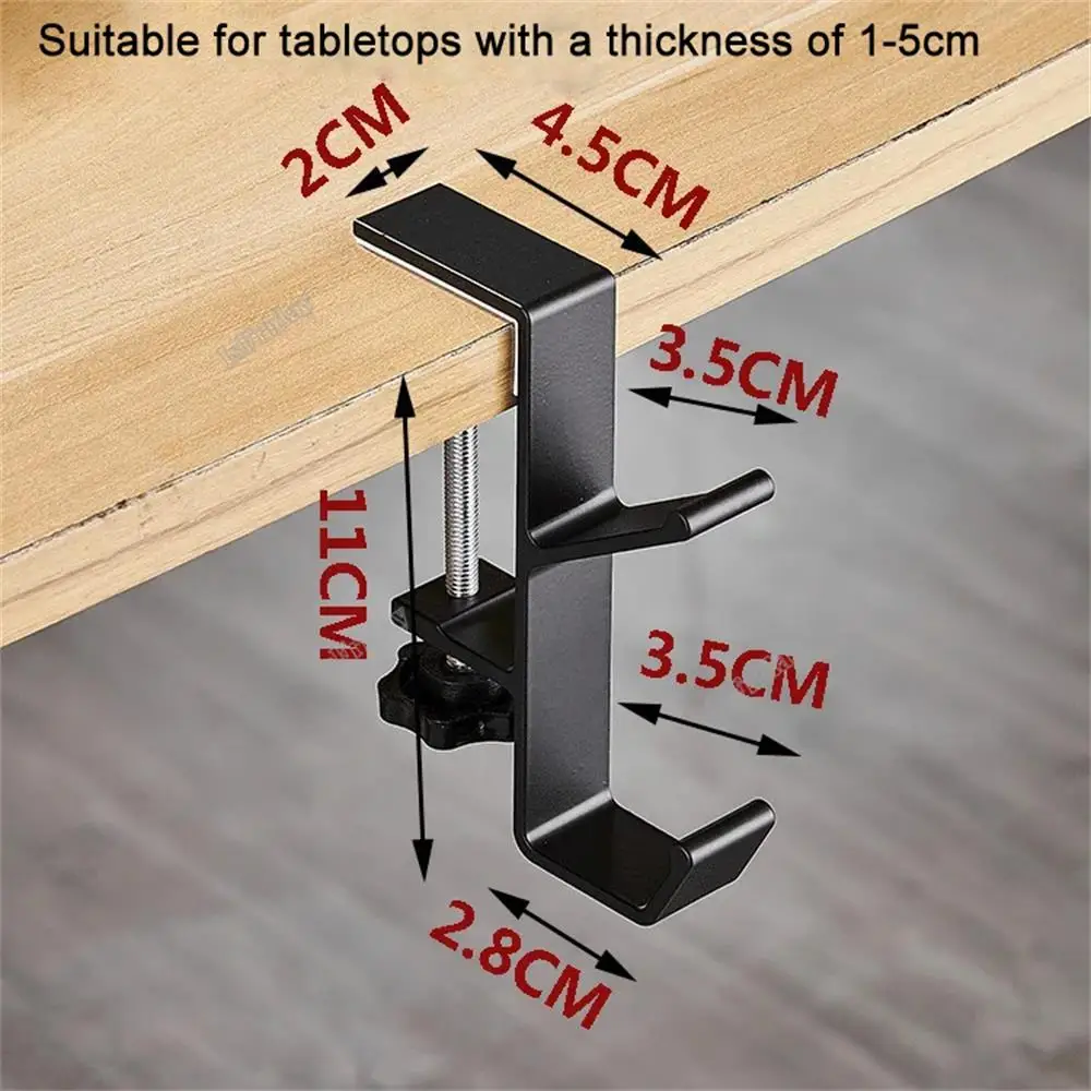 desk edge hook Adjustable Desk Edge Hook Gaming Headset Desk Hanger Backpack Storage Hanging Hook Holder Punch-free Home Office Organizer
