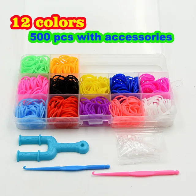 15000 Colorful Rubber Loom Bands Refill Kit for Boy Girl DIY Craft Gift Set  Include: + 500 Cute Clips+ 6 Hooks + 15 Charms 