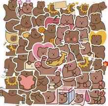 Lot de 10, 30, 50 pièces de décalcomanies de décoration en forme de petit ours, dessin animé, Animal mignon, pour scrapbooking, téléphone et ordinateur portable, Diy bricolage