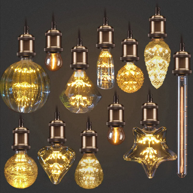 Ampoule Vintage E27 – 115W, 230V, Style 1910, Pour Lustre Ancien