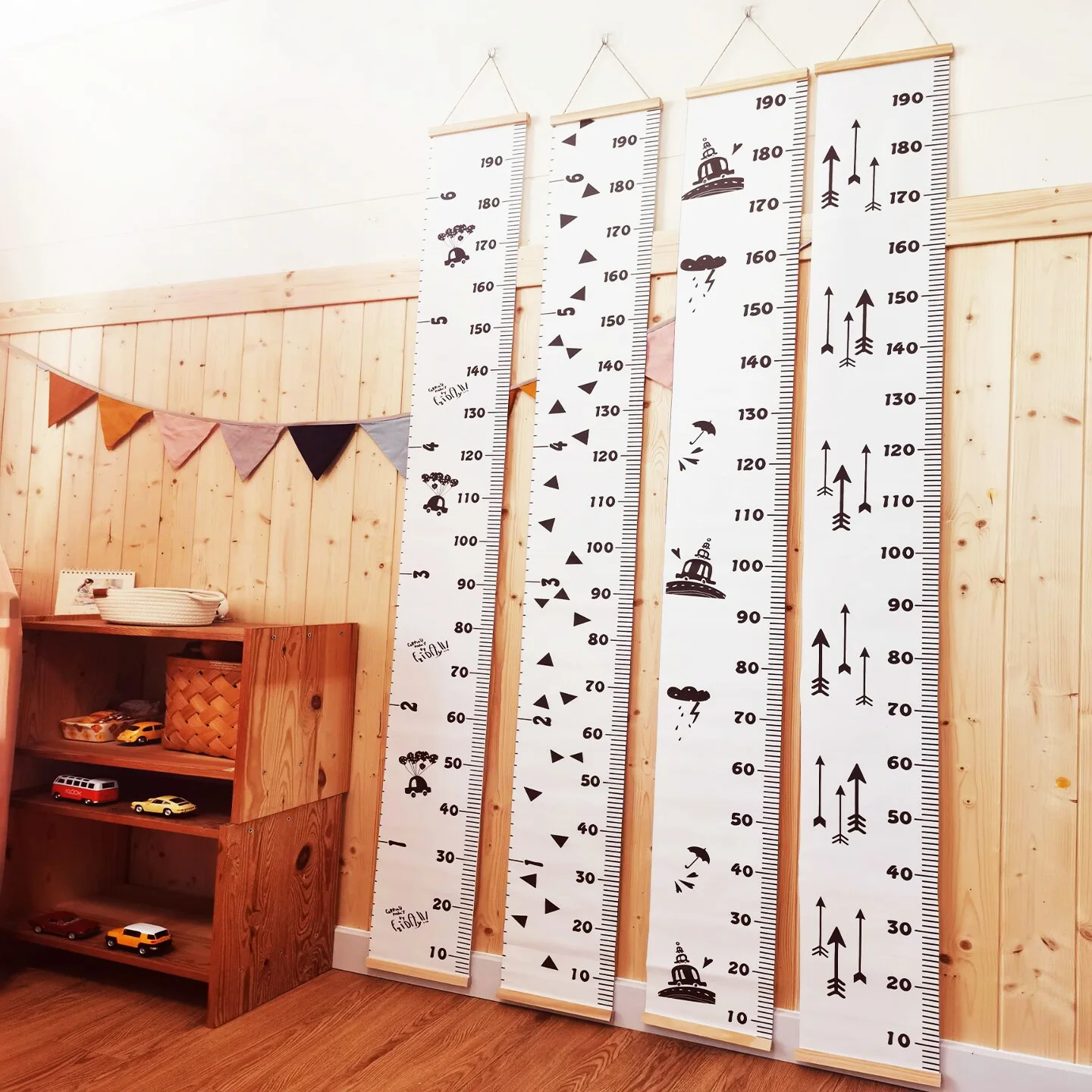 INS Black White Color Simple Style Children\'s Room Decoration Painting Height Ruler Wall Hanging Photography Props Accessories