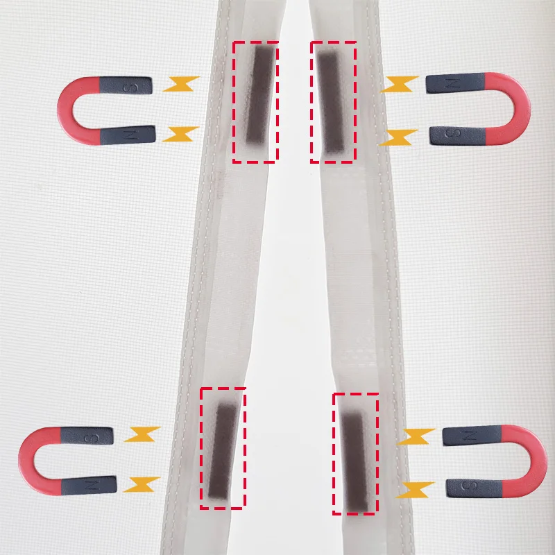 White Magnetic Door Screen Window Mosquito Net Customized Size Indoor and Outdoor Fly and Insect Proof Invisible Transparent - Image 5