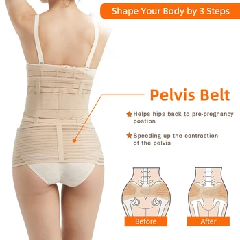 3-In-1 Postpartum Abdominal Belt Three Piece Set For Pregnant Women, Breathable Abdominal Belt, Waist Cinching, Body Shaping 2