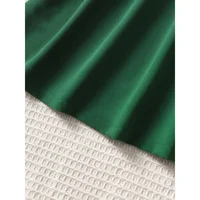 Robe de princesse pour filles de 8 à 12 ans, épaules dénudées, verte, avec ceinture, pour enfants filles, école d'été, tenue trapèze décontractée quotidienne 4
