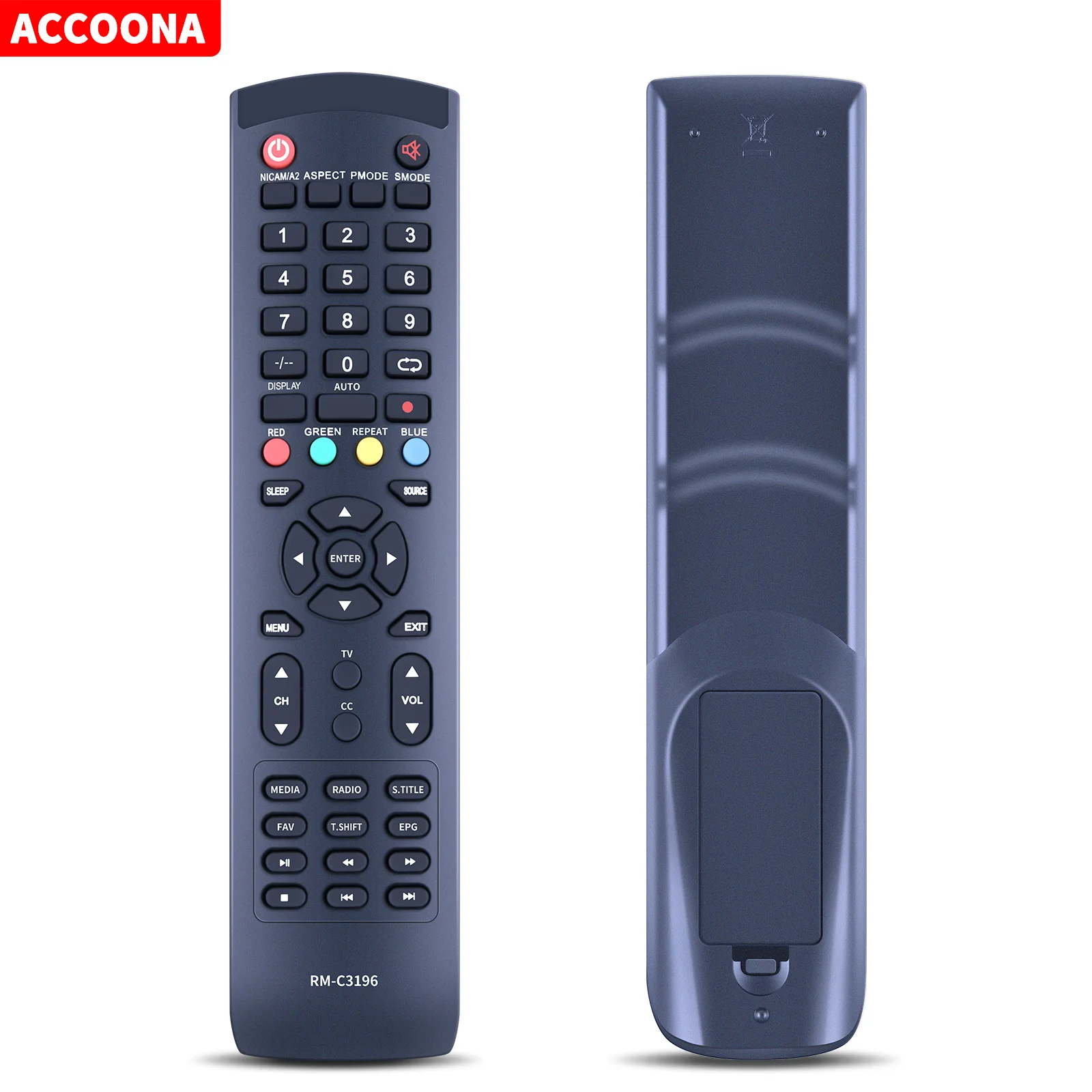 Replacement Remote Control RM-C3196 for JVC LED LCD TV - Compatible with RM-C3139 RM-C3157 LT-32N350 Models - IR 433MHz