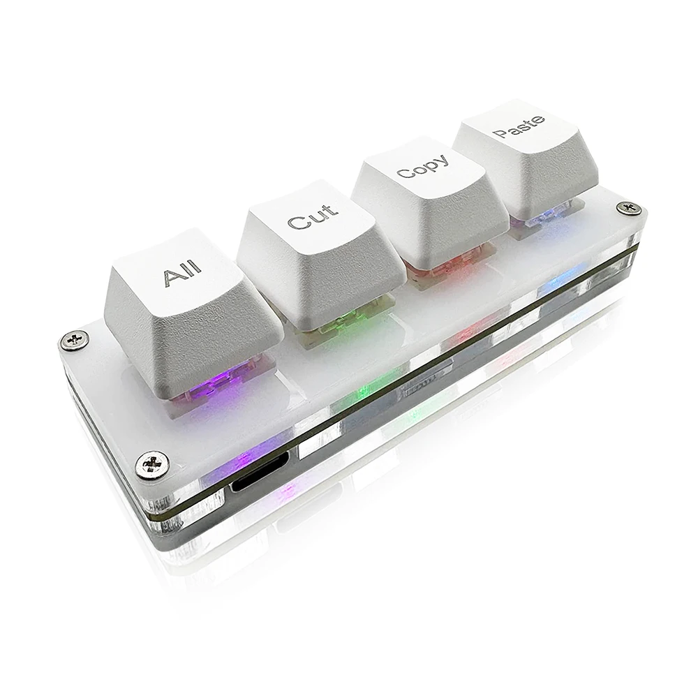 Mini Teclado Gaming Mecânico 4-key Select All Cut Copy Paste Macro Pad Ctrl a x Atalho c v One Handed Rgb Osu - Imagem 5